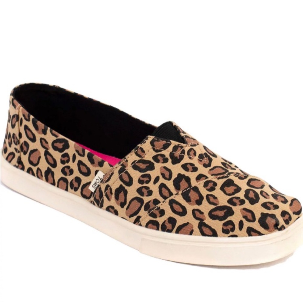 Toms Leopard Print Canvas Slip-On Sneakers - Tan, Black, Brown